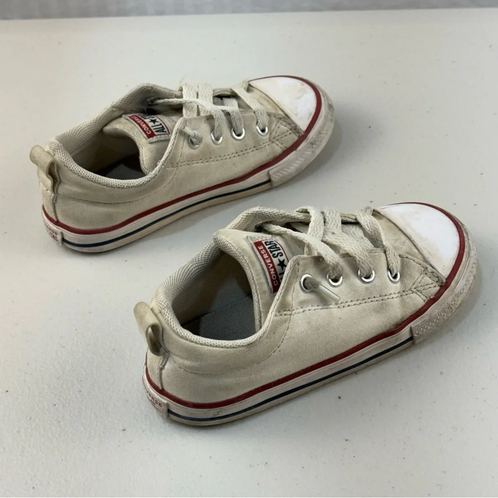 Converse Kids Sneakers Beige Canvas & Black Canvas with Pink Laces
